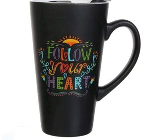 Follow Your Heart Mug w Top - 16oz